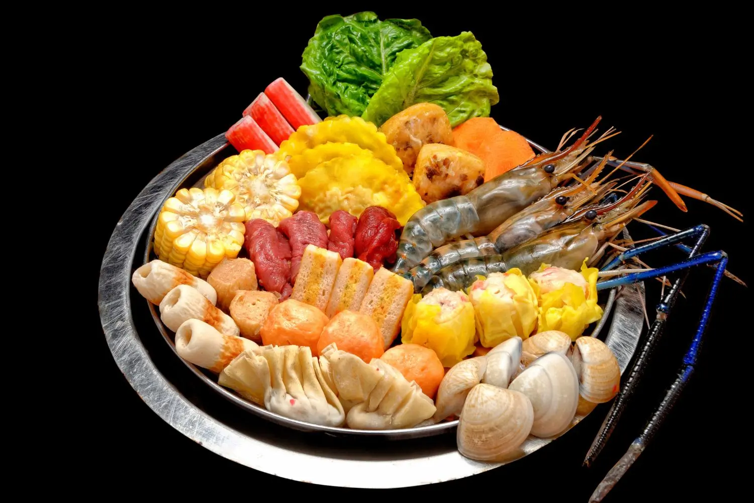 Seafood hot pot with shrimp and clams at Blaze Korean BBQ & Hot Pot, a Korean Restaurant in Myrtle Beach